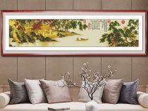 Collector's Quality Chinese Painting Cross Stitch - Fishing Hermit Amidst Streams and Mountains