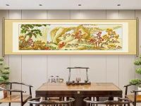 Hundred Deers-Hand Embroidered Home Decor Paintings for Good Luck
