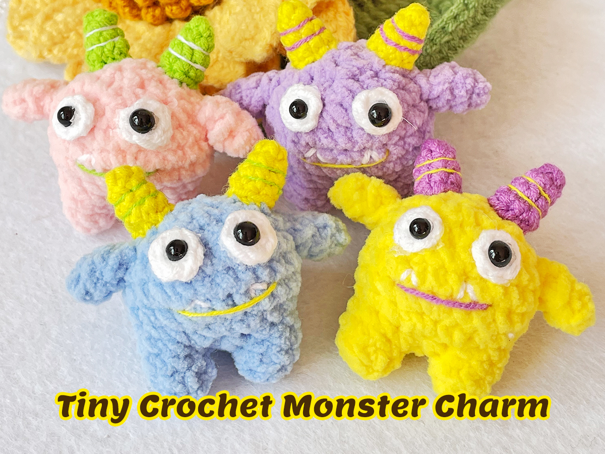Tiny Crochet Monster Charm: Cute, Easy & Ready to Hang (Beginner Tutorial!)