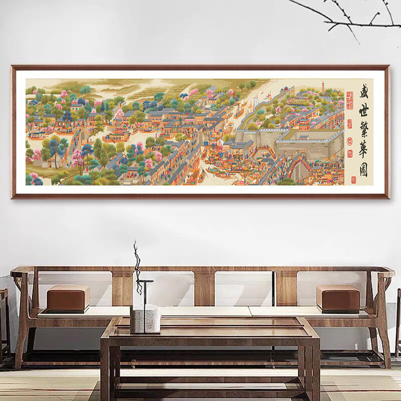 Qianlong era Suzhou landscape cross stitch pattern