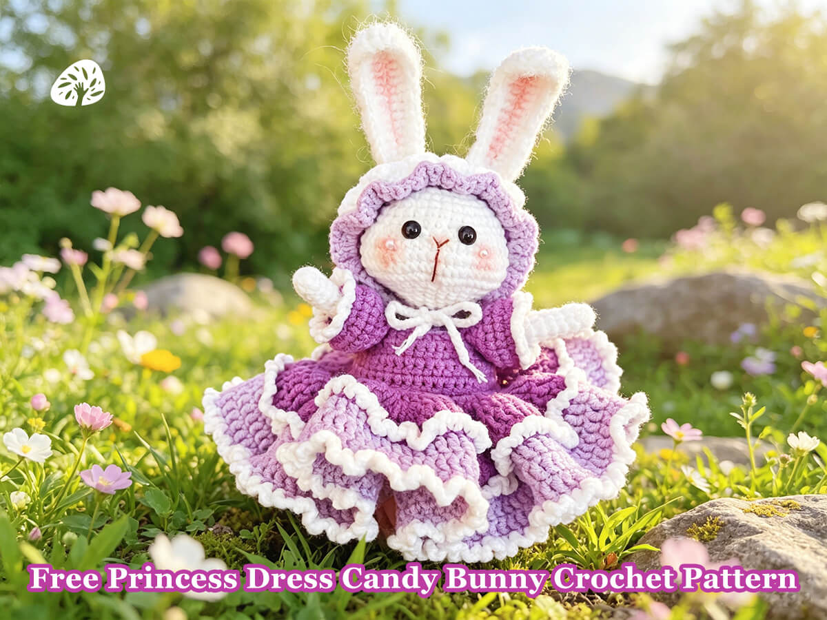 Free Giant Princess Dress Candy Bunny Crochet Pattern | Easy Amigurumi Tutorial