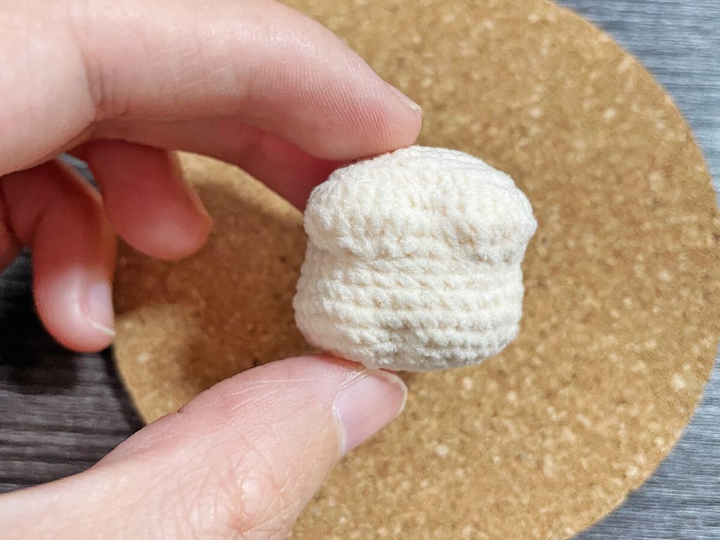 Crochet a tiny bald mushroom