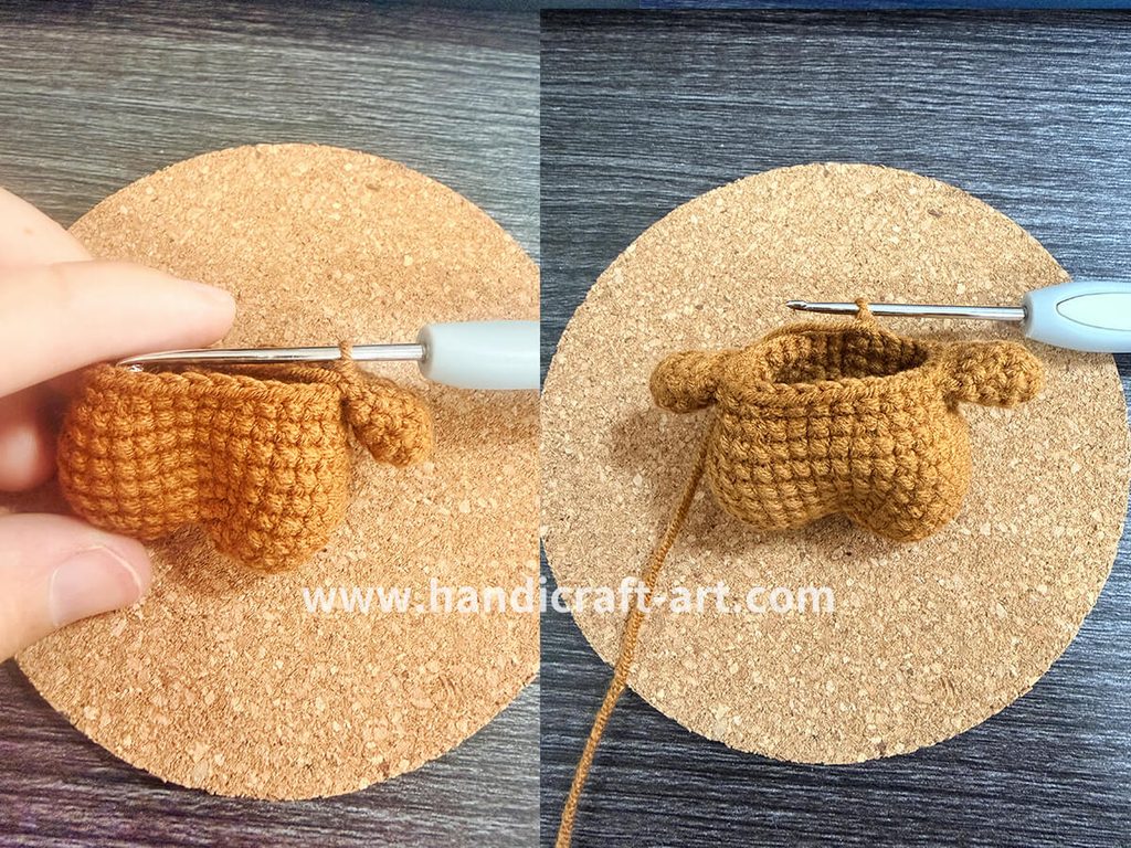 Crocheting the body-Healing Red Panda Crochet