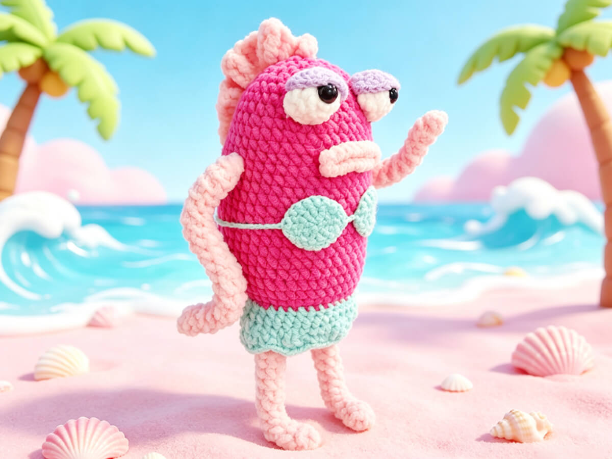 Shubie Crochet Pattern – Stitch the “Over It” Fish from Bikini Bottom
