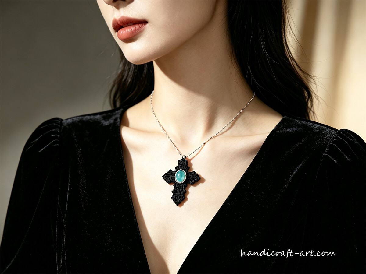 The Sacred Geometry of Devotion: Weaving Faith, Stone, and Intention into a Handmade Cross Necklace