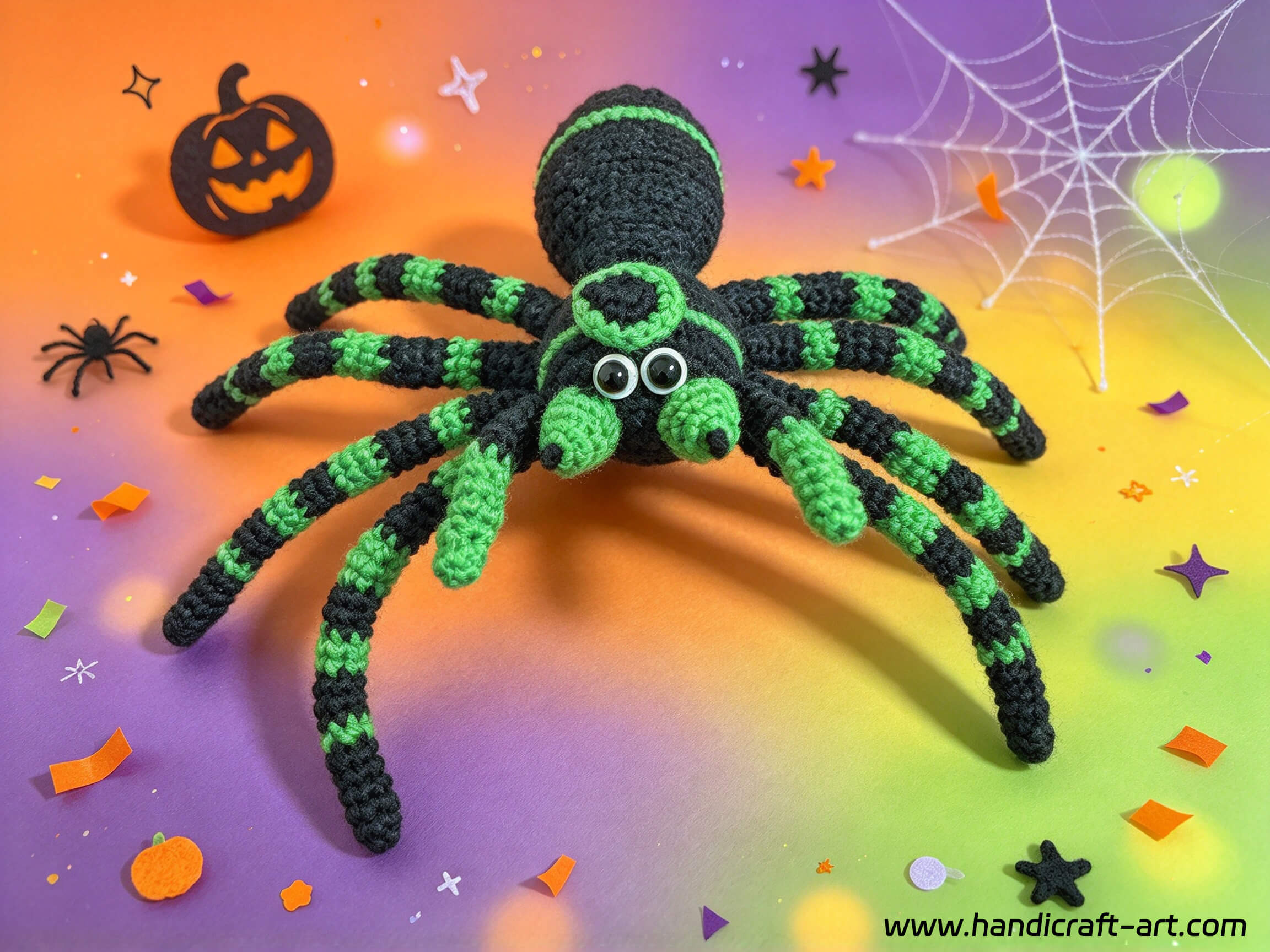 How to Crochet a Spider: Spooky Black & Green Halloween Tutorial